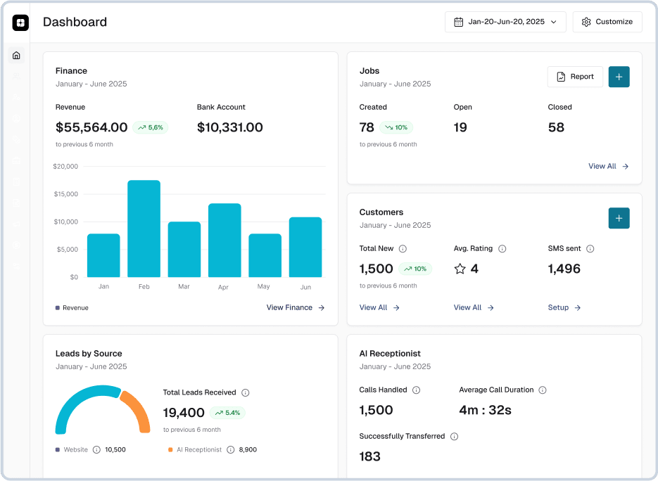 Dashboard Desktop View